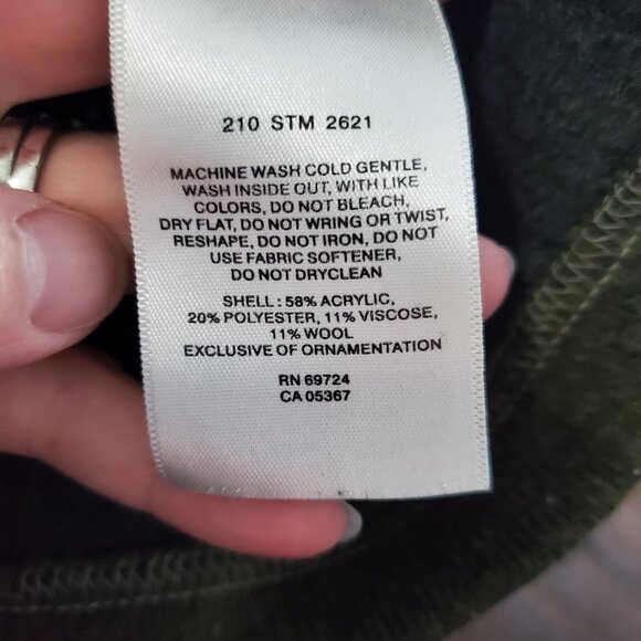 Army Green Columbia Titanium Wool blend Sweater  -Large - Picture 6 of 6